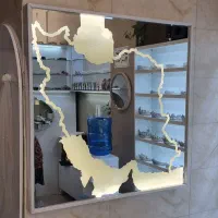 آیینه دکوراتیو،طرح نقشه ایران|آینه|اصفهان, طاحونه|دیوار