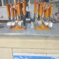 فروش دودستە قاشق وچنگال چوبی12نفرە 48 تیکە|ظروف سرو و پذیرایی|مریوان, |دیوار