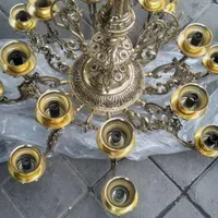 لوستر ۱۶ شاخه تمام برنجی|لوستر و چراغ آویز|فردیس, |دیوار