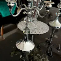 یک جفت شمعدان ۵شاخه فلزی|صنایع دستی و سایر لوازم تزئینی|الیگودرز, |دیوار