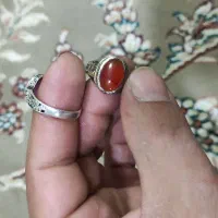 انگشتر یاقوت قرمز با رکاب نقره و عقیق با هم|جواهرات|نجف‌آباد, حومه نجف آباد|دیوار