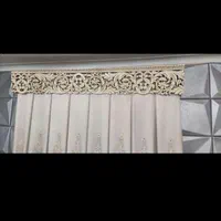 پرده حریر آستردوزی همراه باکتیبه،، انداره ۲ در ۲۴۰|پرده، رانر، رومیزی|رشت, معلم|دیوار