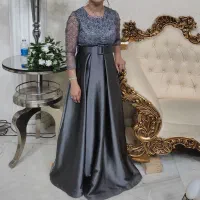 پیراهن مجلسی طوسی ساتن سایز38