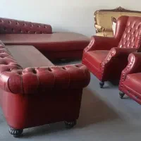 مبل چستر چرمی ۷ نفره، کاملا سالم، زیر قیمت عالی