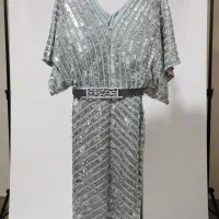 لباس مجلسی زنانه نقره ای درخشان