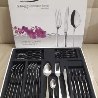 سرویس قاشق چنگال ۶ نفره ونیز دور طلایی ناب استیل|ظروف سرو و پذیرایی|قم, شهرک قدس|دیوار