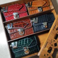 ست جاکارتی و جاسوئیچی چرم طبیعی