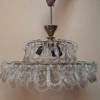 لوستر سقفی دو پل با آویز های متحرک کریستال|لوستر و چراغ آویز|تهران, شاهین|دیوار