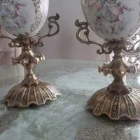 شمعدان  ۲ عدد برنز اصل پایه چینی|لوستر و چراغ آویز|تهران, چیذر|دیوار