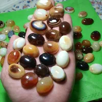 ۹۰ تکه نگین عقیق سه پوست باباقوری انگشتر