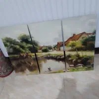 تعدادی تابلوی تزئینی چوبی وچرم ونقاشی|تابلو، نقاشی، عکس|میاندوآب, |دیوار