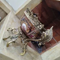 ظرف برنجی با طرح لیلی و مجنون