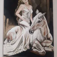 تابلو رنگ روغن روی مخمل