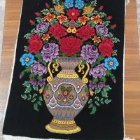 تابلو فرش گل و گلدان