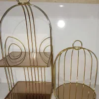 استند قفس طلایی دکوراتیو