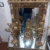 ایینه و شمعدان در حد نو|بوفه، ویترین، کنسول|نسیم‌شهر, |دیوار