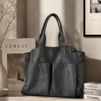 کیف زنانه وارداتی چرم رنگ طوسی تیره