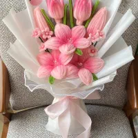 دسته گل پیپ پاکن مخملی