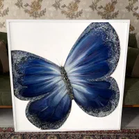 تابلو مدرن کار دست دکوراتیو 1×1 برجسته کاری پروانه