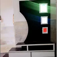 زیر تلویزیون چوبی محکم شیک هالوژن لامپ