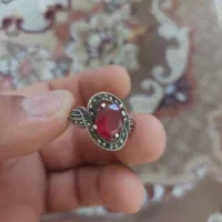 انگشتر نقره با سنگ یاقوت سرخ|جواهرات|تهران, شهرک شریعتی|دیوار