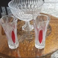 یه جفت گلدان کریستال و ظرف میوه خوری ژاپن|ظروف سرو و پذیرایی|تهران, نگین غرب|دیوار