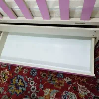 یک تخت‌خواب چوبی نوزاد دو حالته همراه با تشک طبی|تخت و صندلی بچه|شوش, |دیوار