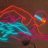 تابلو نئون طرح شنا ابعاد 80*150