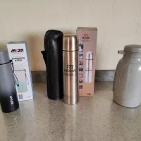 فلاسک فلاکس یک لیتری استیل و شیشه ای نو هدیه کادو|کوهنوردی و کمپینگ|تهران, پاسداران|دیوار