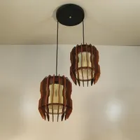 لوستر چوبی سبک، چراغ اویز سقفی، کد A147|لوستر و چراغ آویز|تهران, شهرک ولیعصر|دیوار