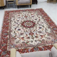 فرش دستبافت گل ابریشم کاشمر