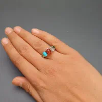 انگشتر نقره زنانه پنج نگین|جواهرات|قم, حاج زینل|دیوار