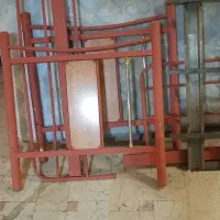 تخت فلزی کودک صورتی با تشک