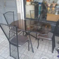 میزنهارخوری فلزی ۴ نفره مشکی