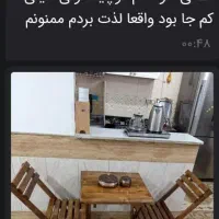 دکوراسیون زیبا با میز و صندلی چوبی تاشو|میز و صندلی غذاخوری|قم, بیست متری ولیعصر|دیوار