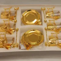 اِستکانُ نعلبکی اماراتی مدل گُلشیپوری وارداتیgold|ظروف سرو و پذیرایی|مشهد, سلام|دیوار
