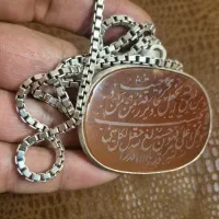 آویز نقره عقیق یمنی فوق کهنه خطی کاغذی