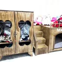 جای خواب ۲ طبقه و کمد لباس سگ یا گربه