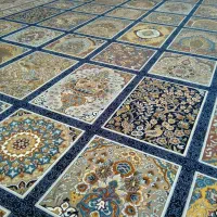 فرش مهرو خشتی سورمه ای قیطران،12 متری