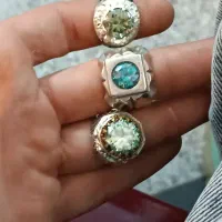 سه تا انگشتر موزنایت الماس روسی نقره