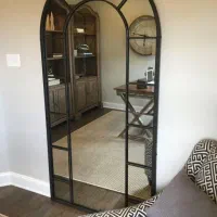 آینه قدی پنجرهای فلزی رنگ سفید مشکی|آینه|بروجرد, |دیوار