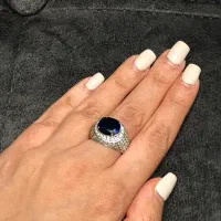 انگشتر جواهر برلیان و یاقوت کبود مردانه|جواهرات|تهران, شهرک کوهسار|دیوار