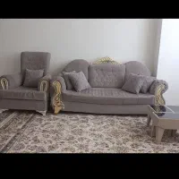 یک دست مبل ۸ نفره توسی با پایه چوبی