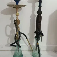 قلیون تنه برنجی و چوبی