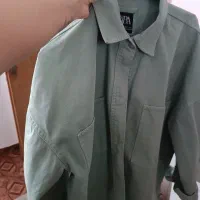 مانتو جین رنگ صابونی فری سایز