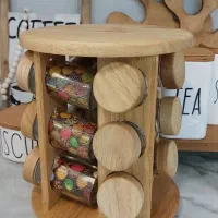 جاادویه چوبی گردان 12تایی نو|ظروف نگهدارنده، پلاستیکی، یک‌بارمصرف|فردیس, نگارستان|دیوار