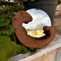 آینه چوبی روستیک دستساز