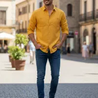 پیراهن دوجیب کنفی مردانه مناسب استفاده روزمره