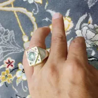 انگشتر نقره‌دستساز موزونایت فوق کلکسیونی