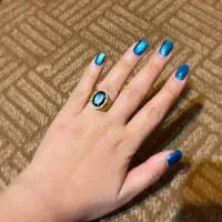 انگشتر نو / سنگ مشکی / دورطلایی